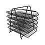 Q-CONNECT - Bandeja sobremesa metalica kf18474 rejilla negro 5 bandejas movibles 350x275x375 mm (Ref. KF18474)