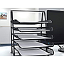 Q-CONNECT - Bandeja sobremesa metalica kf18474 rejilla negro 5 bandejas movibles 350x275x375 mm (Ref. KF18474)