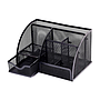 Q-CONNECT - Organizador sobremesa kf17295 metalico curvo rejilla negra con 5 departamentos 220x140x130 mm (Ref. KF17295)