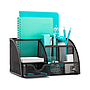 Q-CONNECT - Organizador sobremesa kf17295 metalico curvo rejilla negra con 5 departamentos 220x140x130 mm (Ref. KF17295)