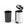 Q-CONNECT - Papelera metalica con pedal cromada 43x29cm capacidad 20 litros (Ref. KF11293)