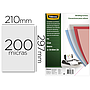 FELLOWES - Tapa de encuadernacion din A4 pvc transparente cristal 200 micras pack de 100 unidades (Ref. 5376102)