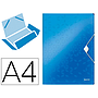 LEITZ - Carpeta wow gomas solapas polipropileno din A4 color azul (Ref. 45990136)