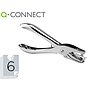 Q-CONNECT - Taladrador kf18765 de tenaza metalico cromado 1 taladro abertura 6 mm capacidad 6 hojas (Ref. KF18765)