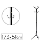 Q-CONNECT - Perchero metalico negro 8 colgadores 173x51 cm (Ref. KF17116)