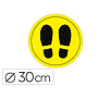 APLI - Circulo de señalizacion adhesivo para suelo pvc 100 mc pies color amarillo/negro diametro 30 cm (Ref. 18597)